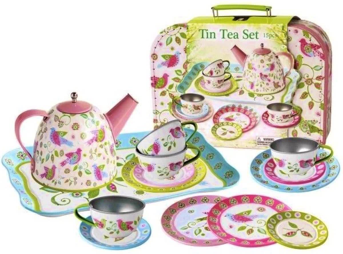 Theeservies voor kinderen - metaal -  met koffertje