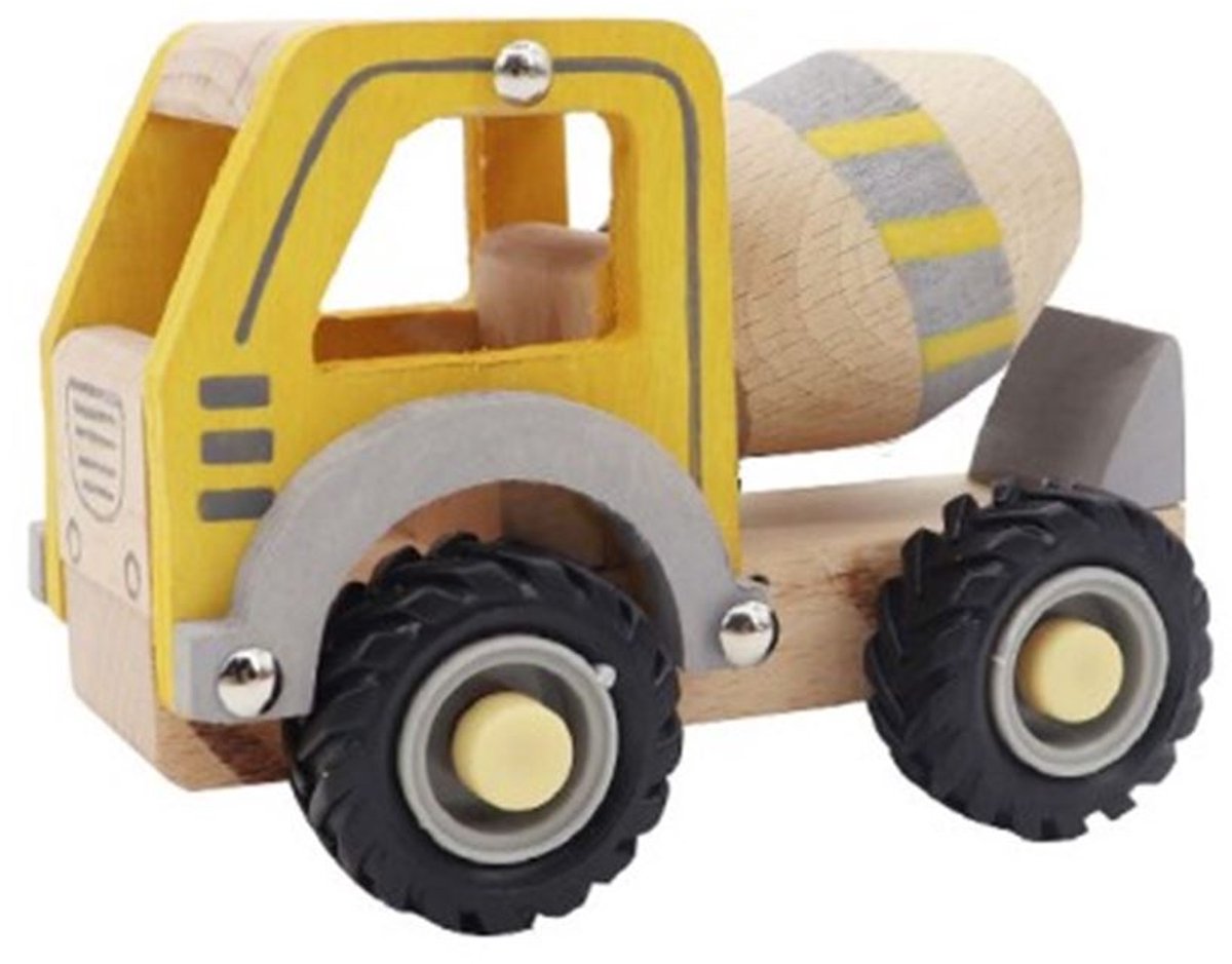 Simply houten betonwagen speelgoedauto voor kinderen vanaf 3 jaar.