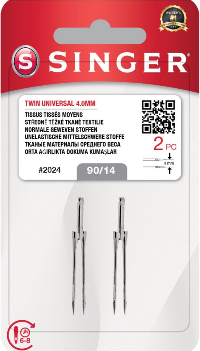 Singer Twin 2024 / 90 / 4mm (2 stuks) Naalden