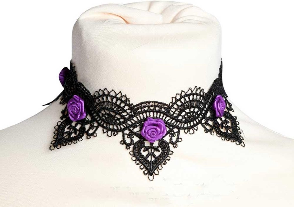 Sinister Choker C241 Zwart/Paars