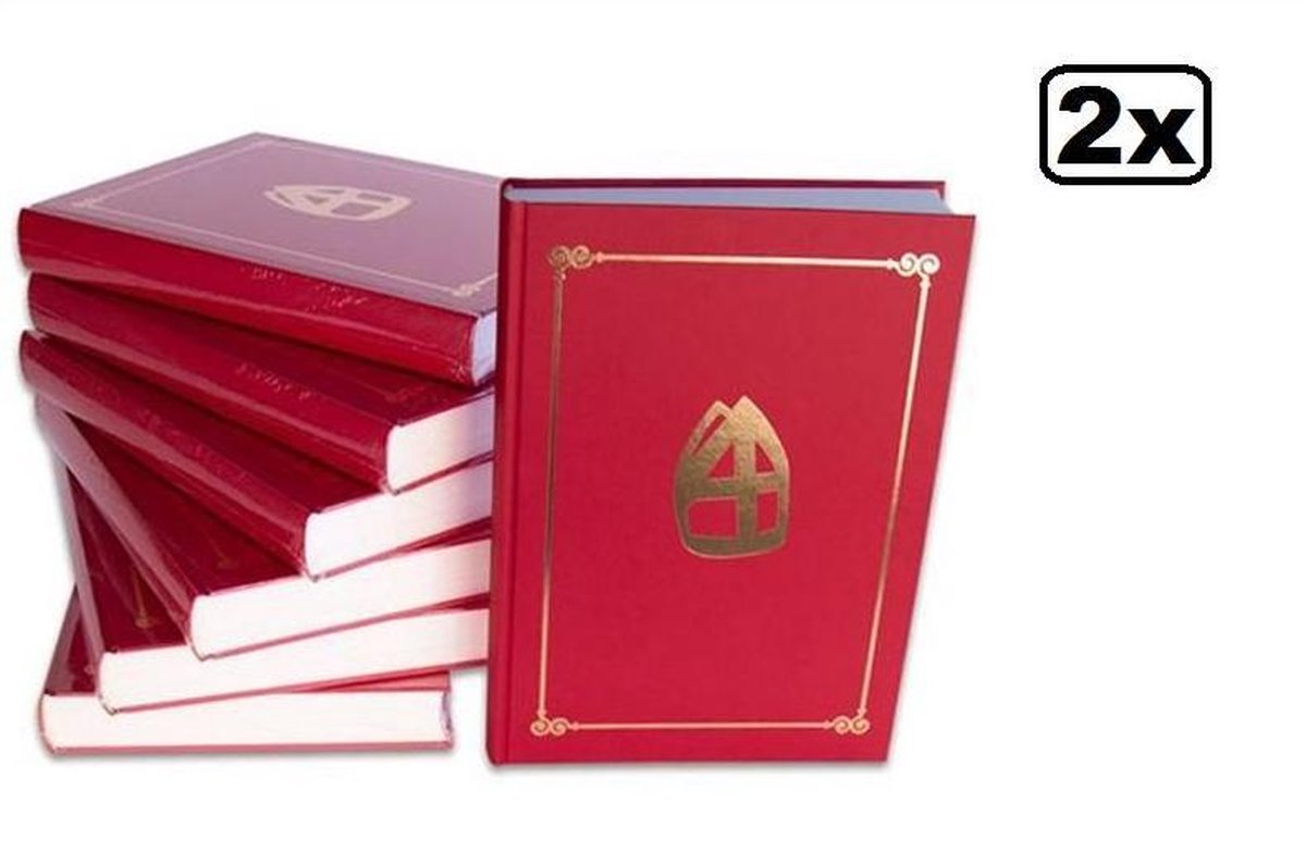 2x Sinterklaas boek kruis /met 350 paginas
