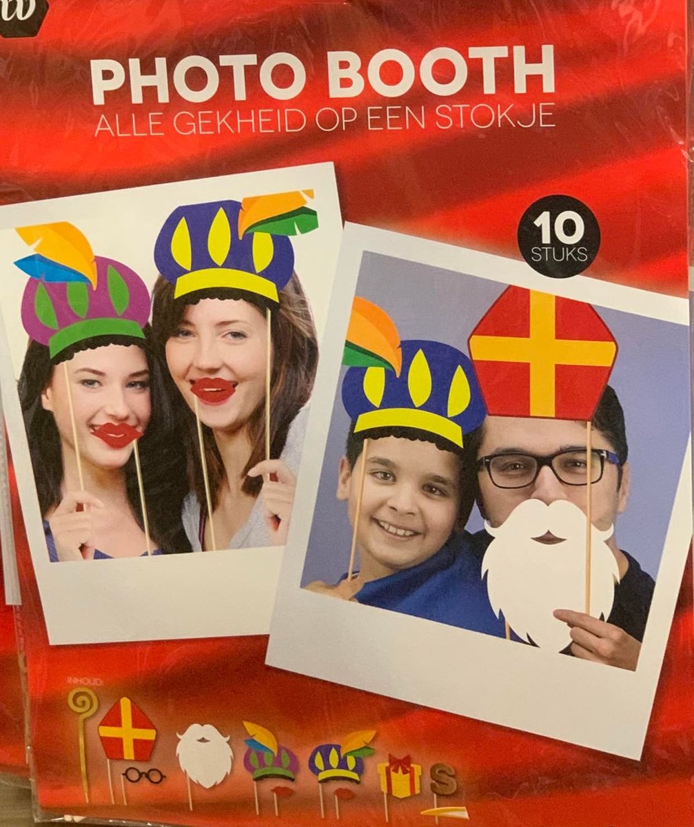 Photobooth booth - alle gekheid op een stokje - 10 stuks - photobooth sinterklaas - foto maskers - foto hoekje - sinterklaas foto - celebration