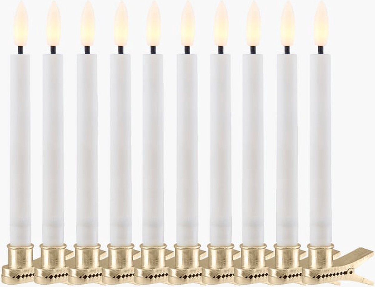 Sirius Sille Kalenderkaars Kerstbomen 10-delige set Wit