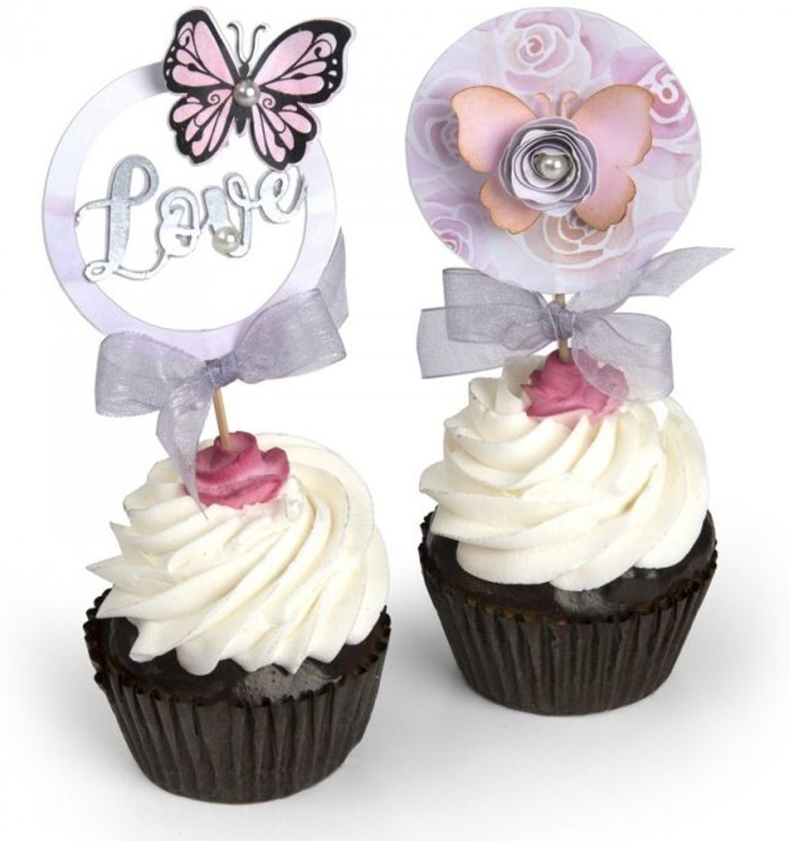   Framelits Stempel en Die Cut 7 dies & 4 stempels by David Tutera, Cupcake topper