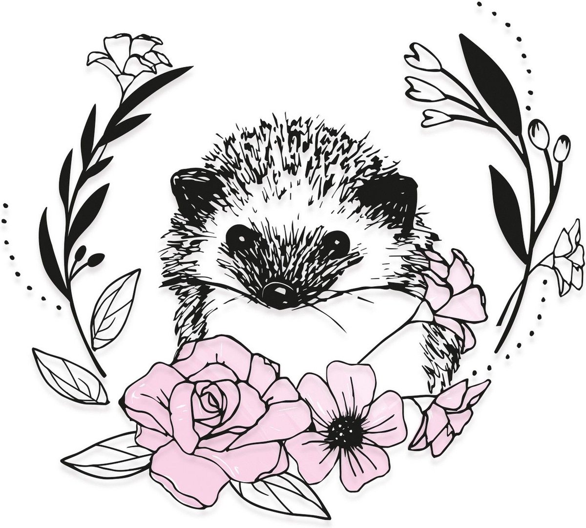 Sizzix Layered Clear Stamps Set Floral Hedgehog by Olivia Rose
