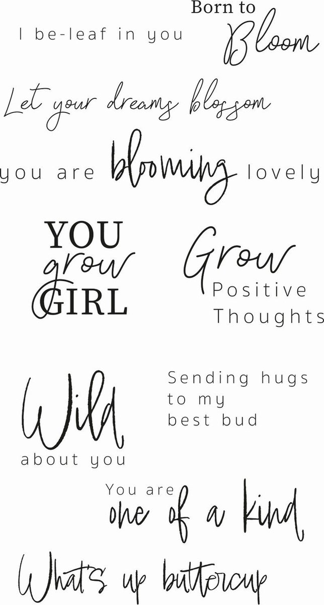 Sizzix • Clear Stamp Set Born to Bloom 10pcs