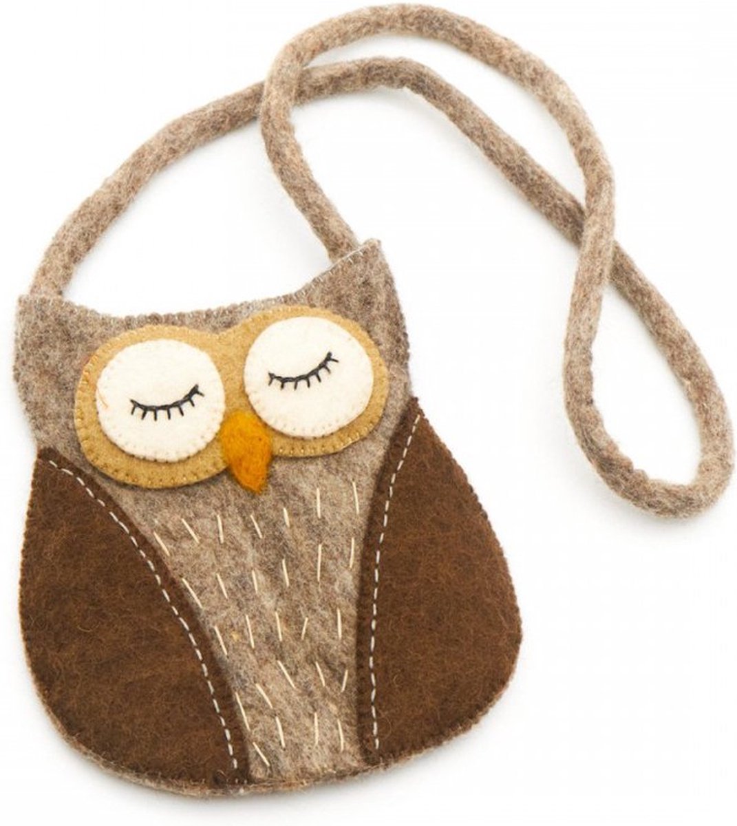 Tasje vilt uil 17x20cm