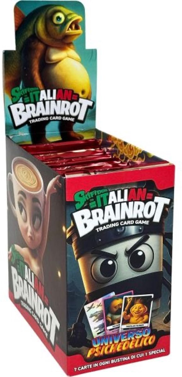 Skifidol Italian Brainrot – Universo Psichedelico booster box 24 packs met 7 trading cards