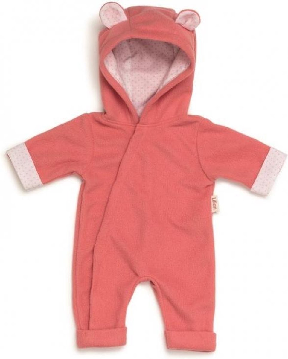Poppenkleding onesie koraalroze (36 cm)