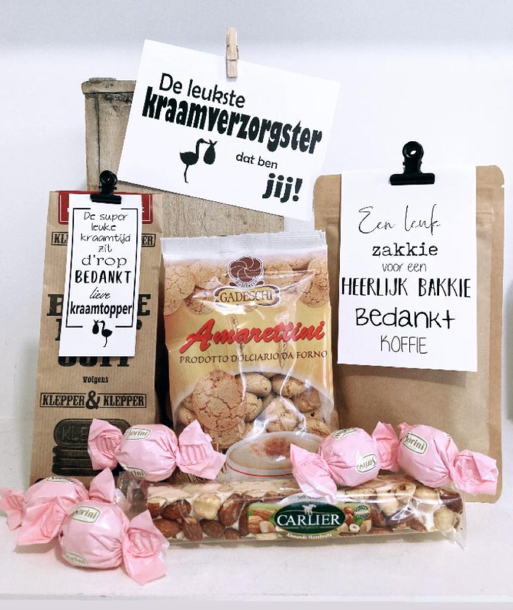 Kraamzorg bedanken - Kraamverzorgster cadeau - Cadeaupakket Koffie -