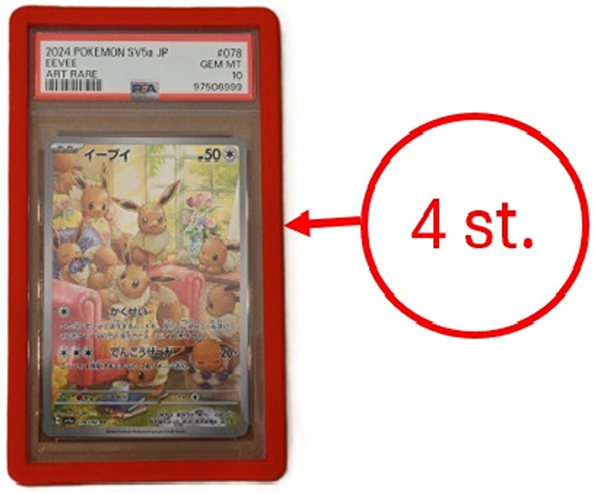 Verzamel kaart beschermhoes - rood - 4 stuks - Slab guard - slab protector - geschikt voor PSA graded kaarten - TCG - MTG - One Piece - Lorcana - Pokemon - Yu-Gi-0h!