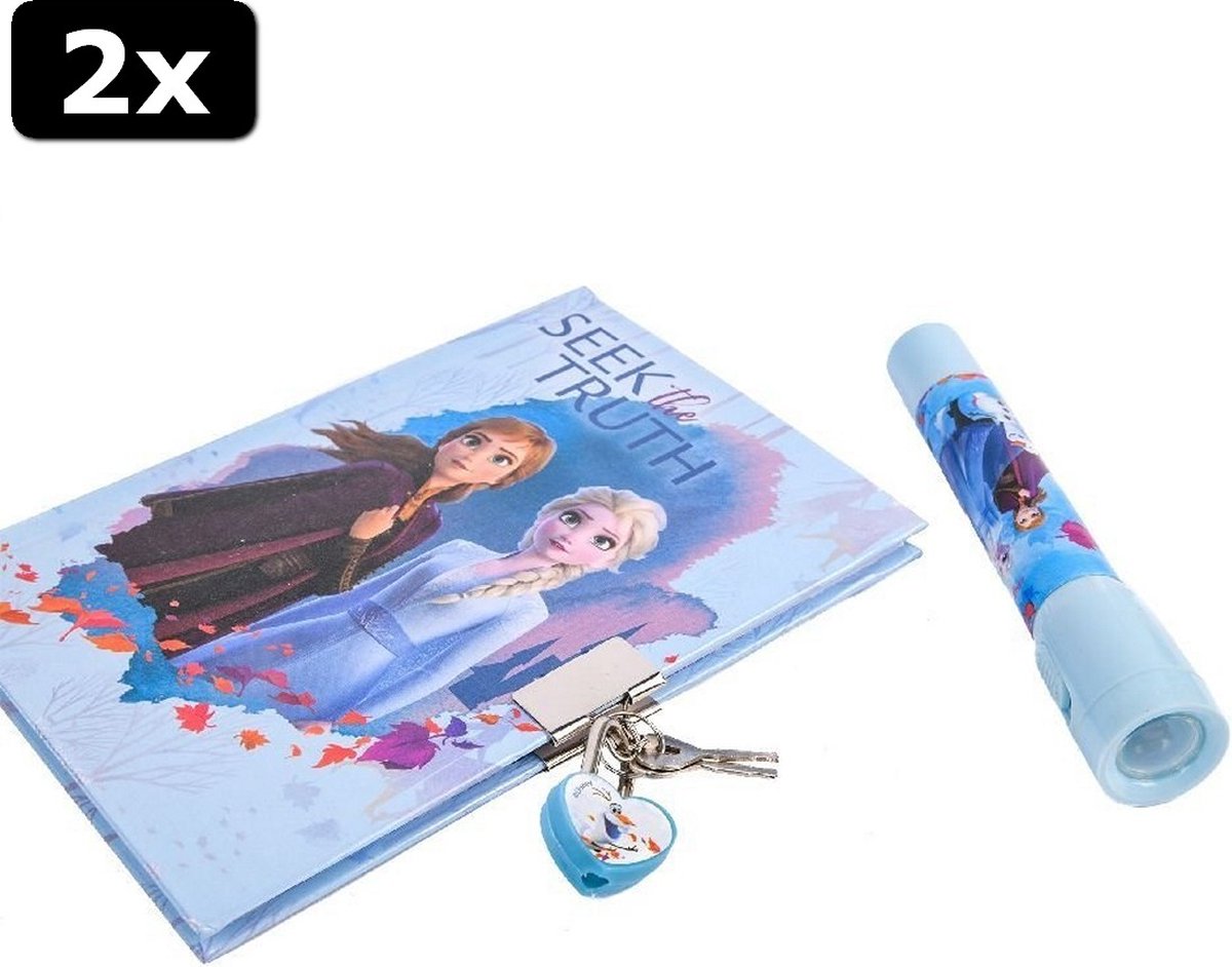 2x Disney Frozen 2 Geheim Dagboek met UV-Pen + Slotje