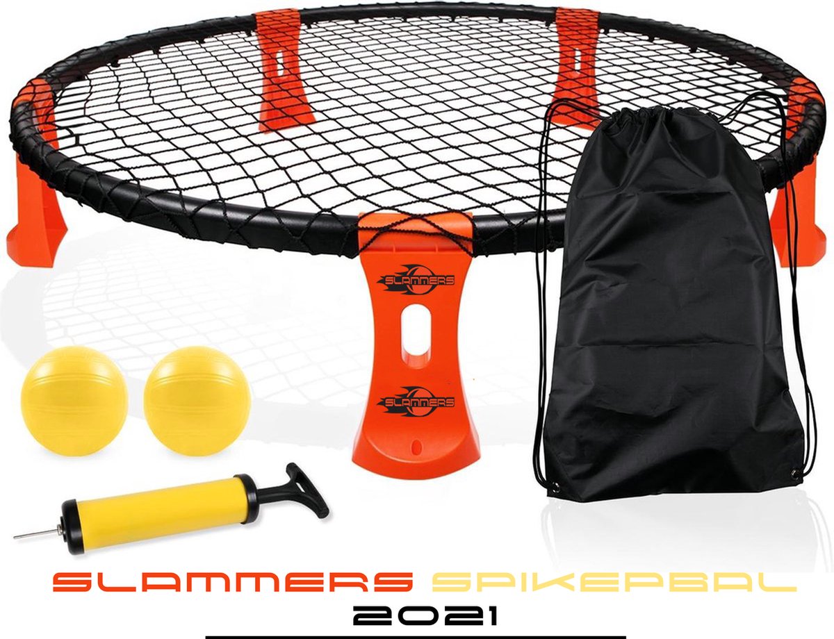 Slammers spikeball set - Officiële set 2022 - Metaball - Roundnet - Buitenspel van het jaar - Oranje