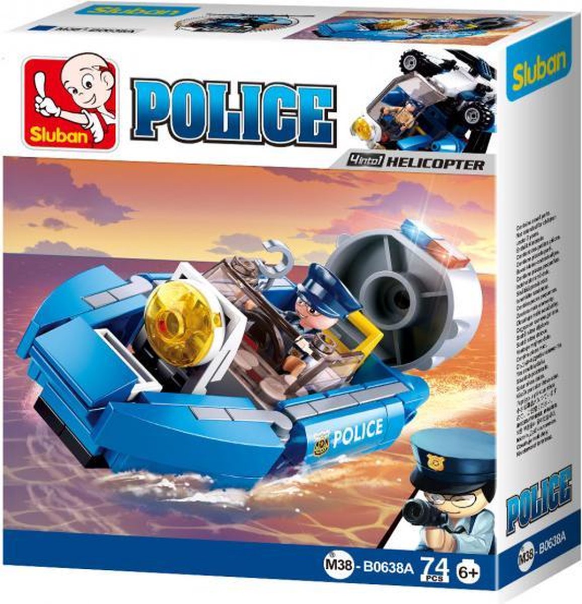 Police: hoovercraft blauw (M38-B0638A)