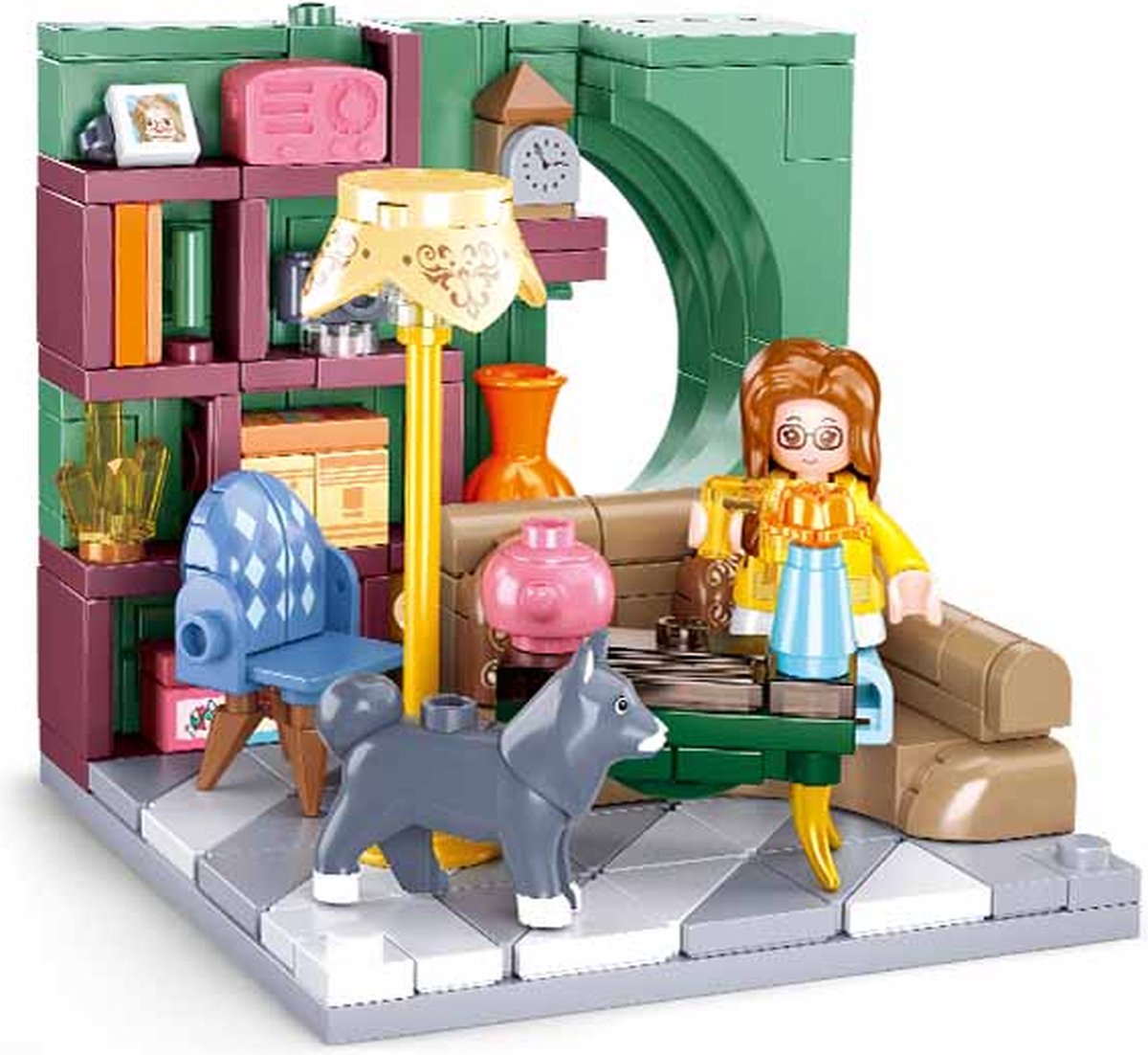   - Woonkamer, Bouw blokken, Bouw set, Blokken, Woonkamer set