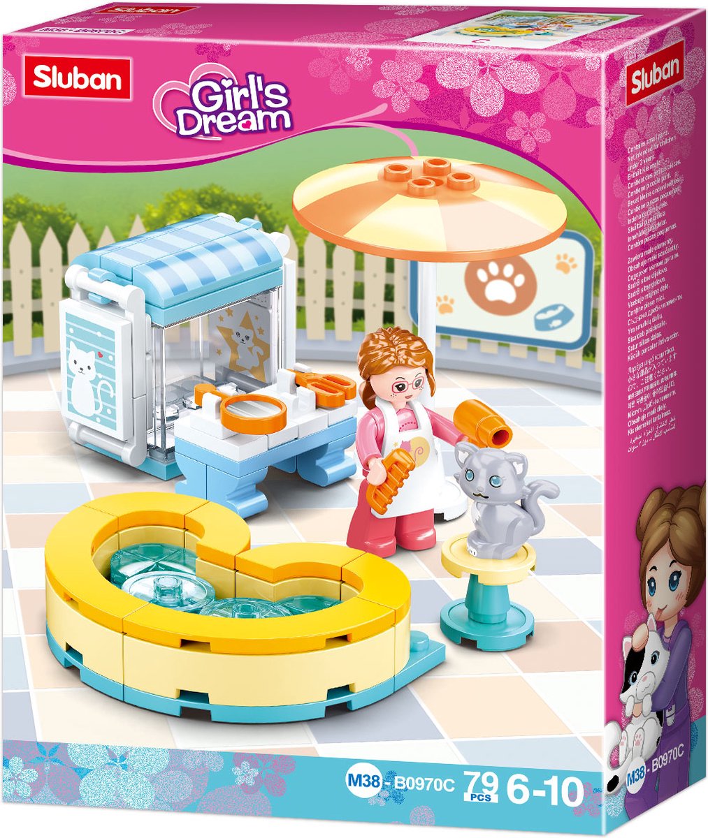   Katten Spa, Bouw set, Blokken, Katten verzorging bouw set