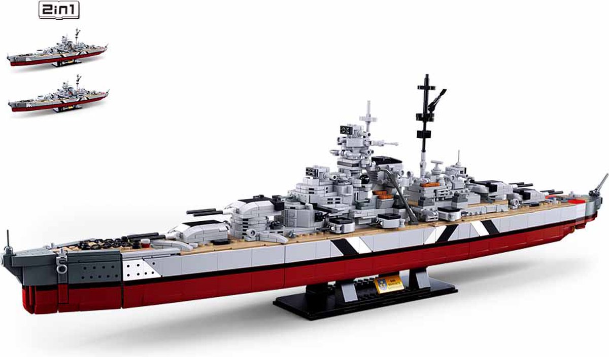  M38-B1102 - KMS Bismarck - Model Bricks - 1849 onderdelen - bouwdoos