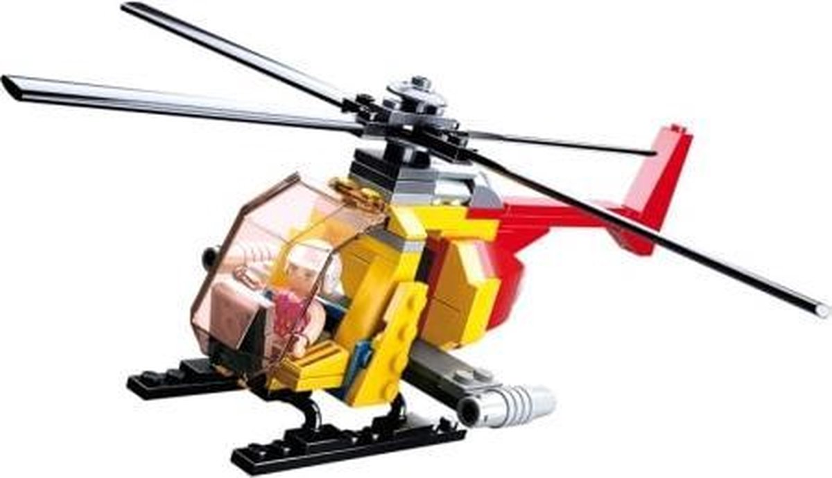 helikopter junior 25,1 cm rood/geel 100-delig