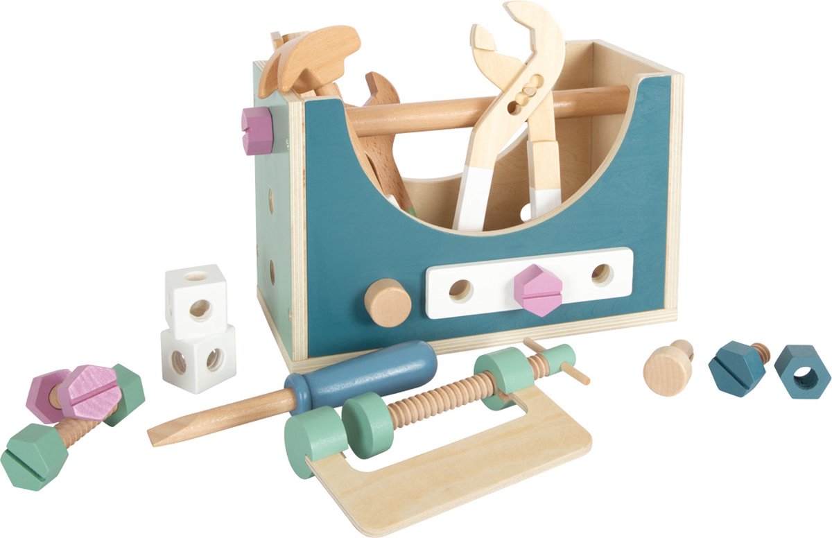 2-in-1 gereedschapskist Nordic - Houten speelgoed vanaf 3 jaar