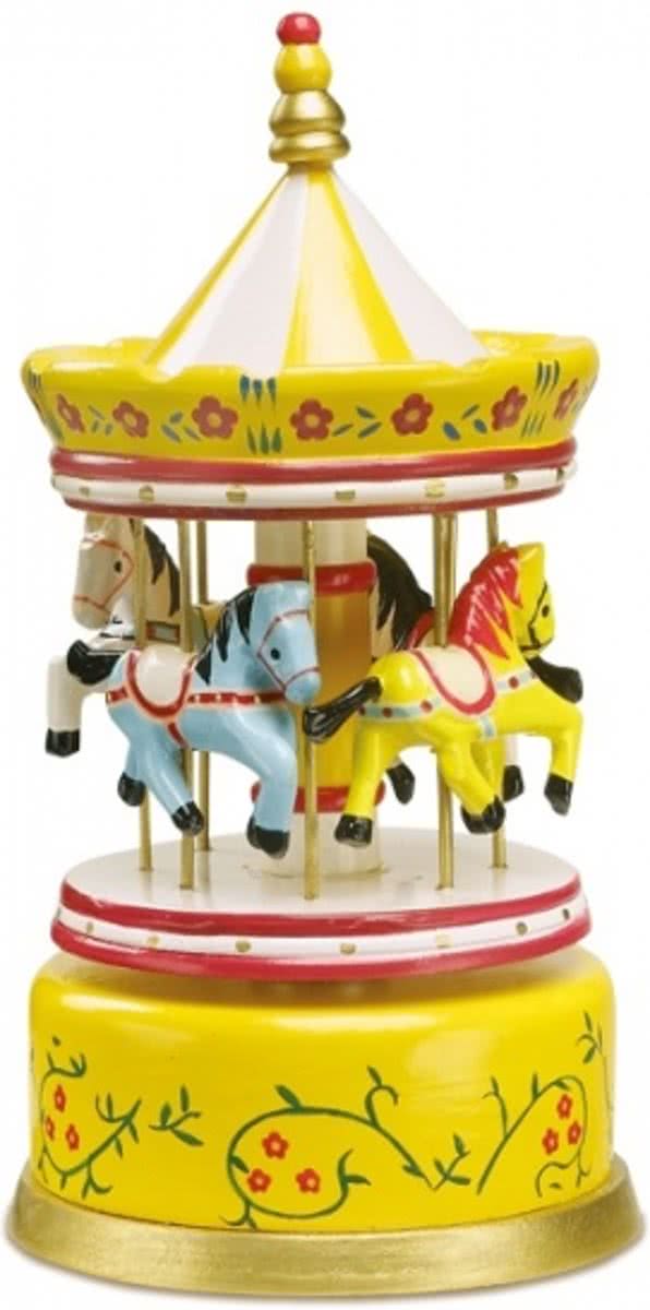 Muziekdoos draaimolen geel