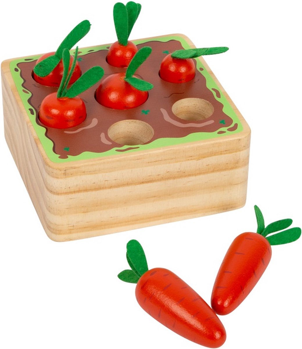 Small Foot - Houten vorm insteekspel Wortels