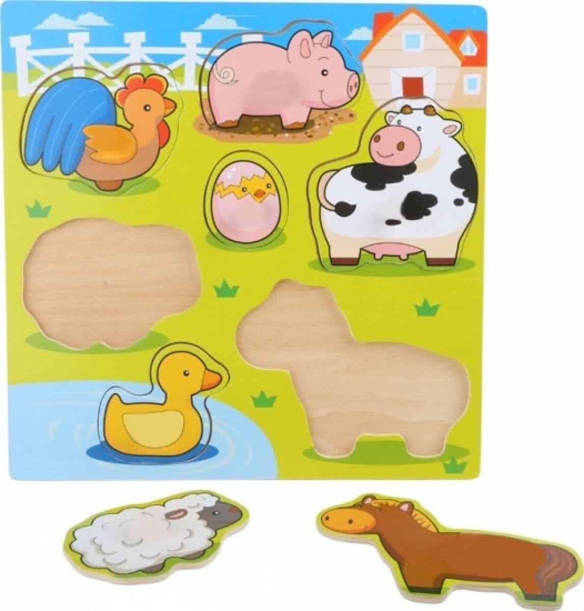 Small Foot Houten Puzzel Schattige Dieren 7 Stukjes 30x30 cm