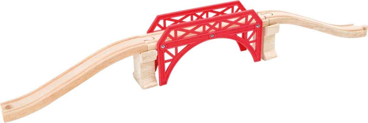 Small Foot Houten Treinrail Brug Met Vangrail Trainible