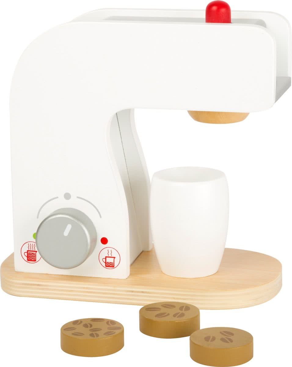 Small Foot Koffiemachine Hout Wit 17 X 9 X 18 Cm