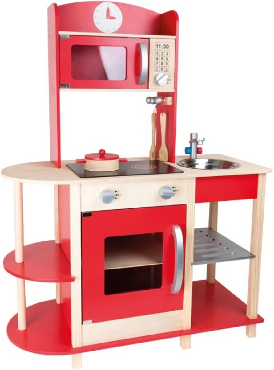 Small Foot Speelgoedkeuken Hout Rood 78 X 34 X 106 Cm