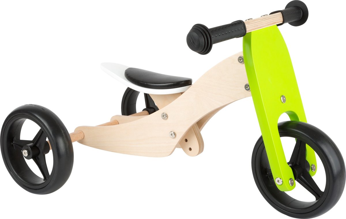 Small Foot Tricycle Trike 2-in-1 Loopfiets - Loopfiets - Jongens en meisjes - Groen - 10 Inch