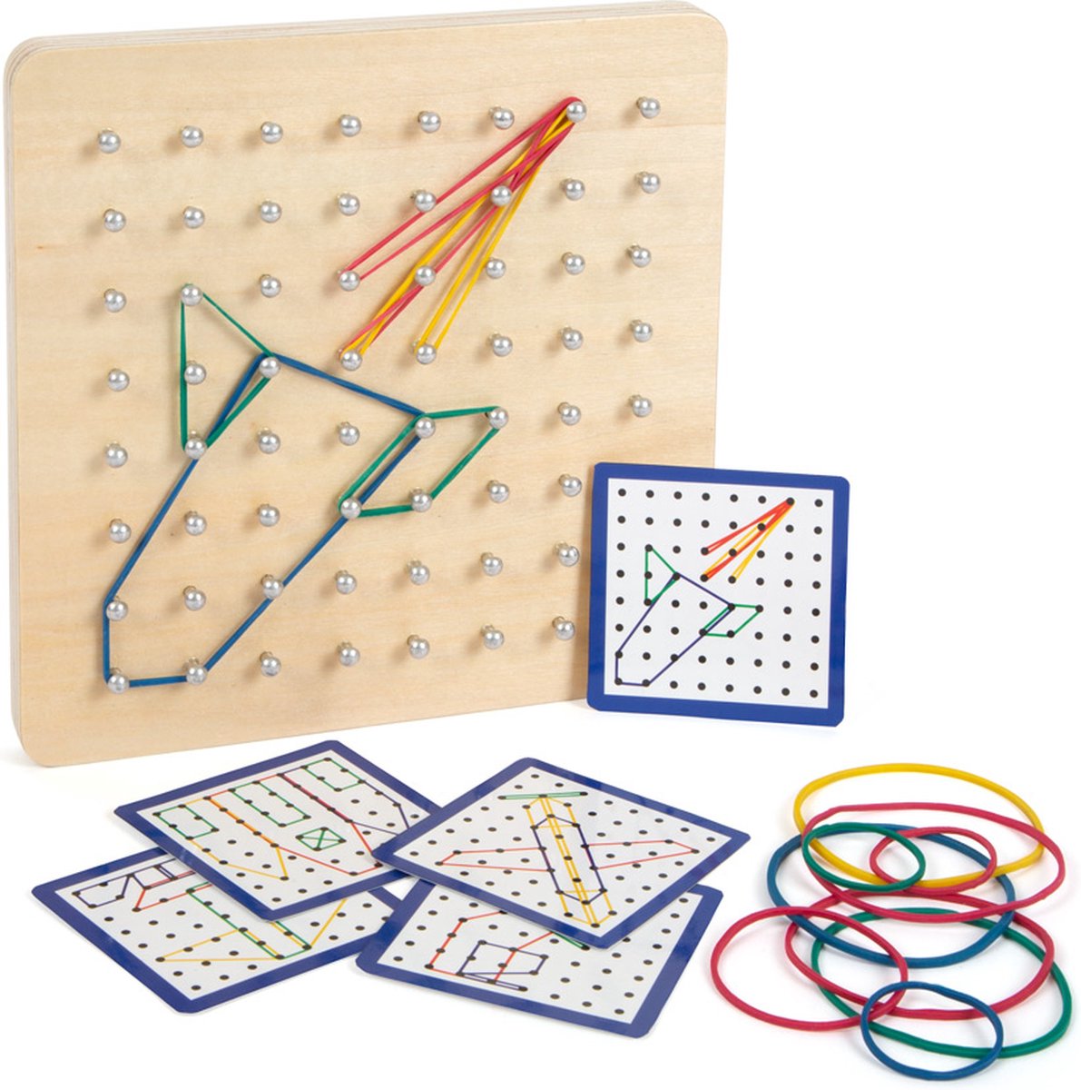 Geobord van hout - Educatief Wooden Geoboard - Leerzaam houten speelgoed -