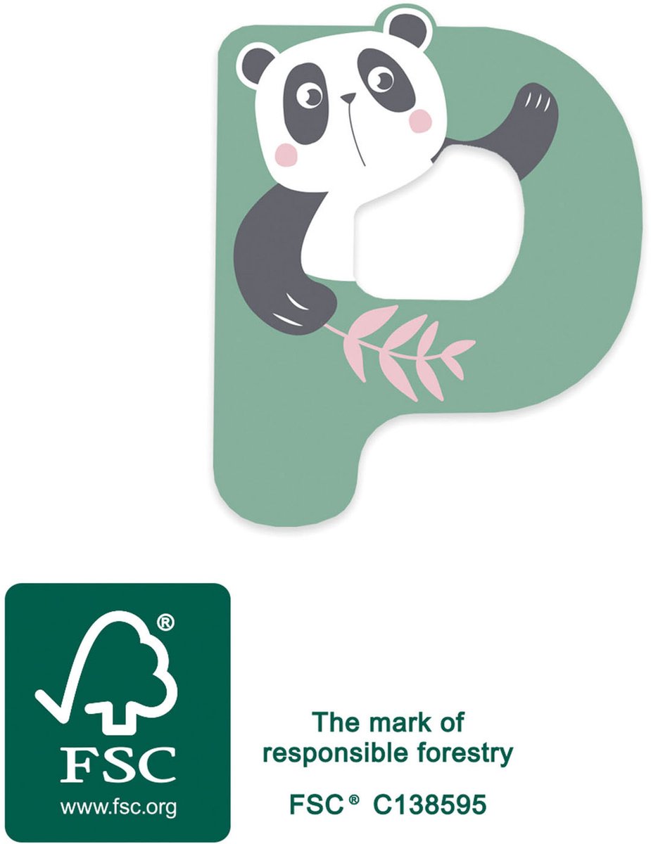 Small Foot - Houten Dieren Kinderletter - P