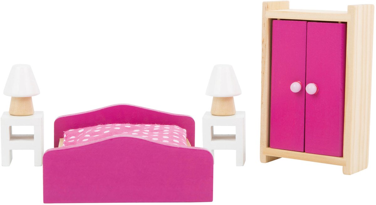 Small Foot - Houten Poppenhuis Meubeltjes Slaapkamer, 6dlg.