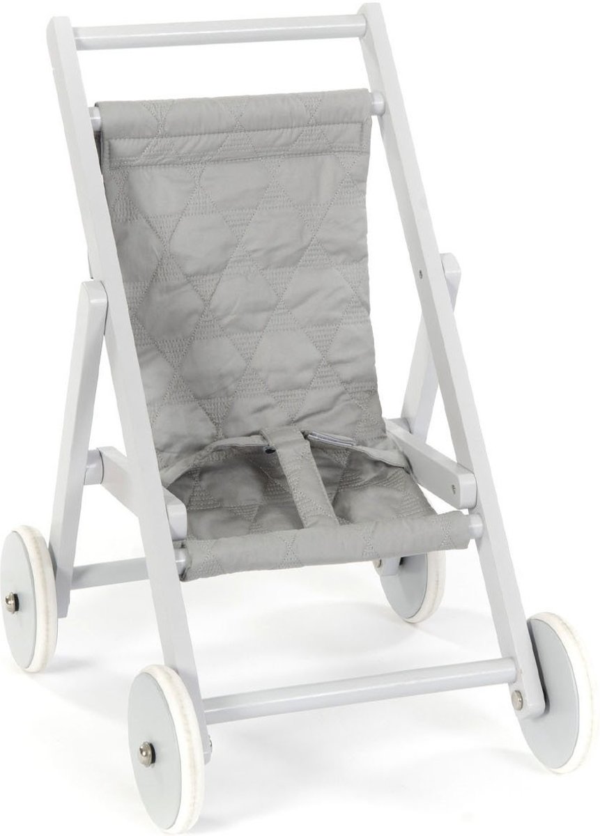 Smallstuff Houten Poppenbuggy 54 Cm Grijs