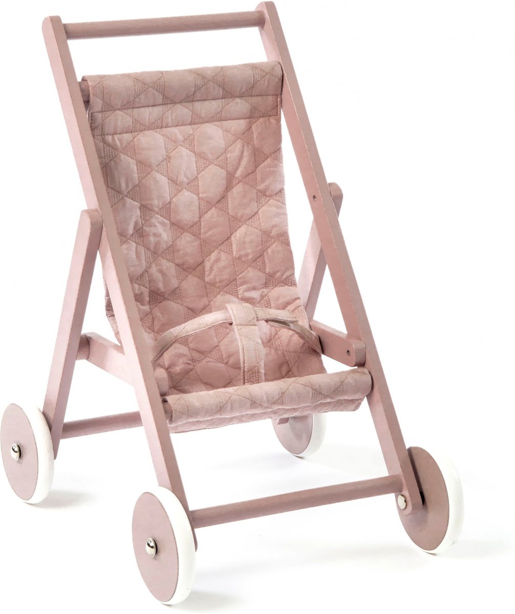 Smallstuff Houten Poppenbuggy 54 Cm Roze