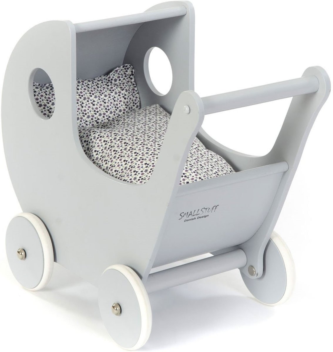 Smallstuff Houten Poppenwagen 54 Cm Grijs