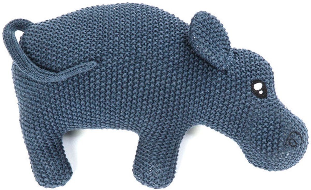 Smallstuff Knuffel Gebreid Nijlpaard 24 Cm Blauw