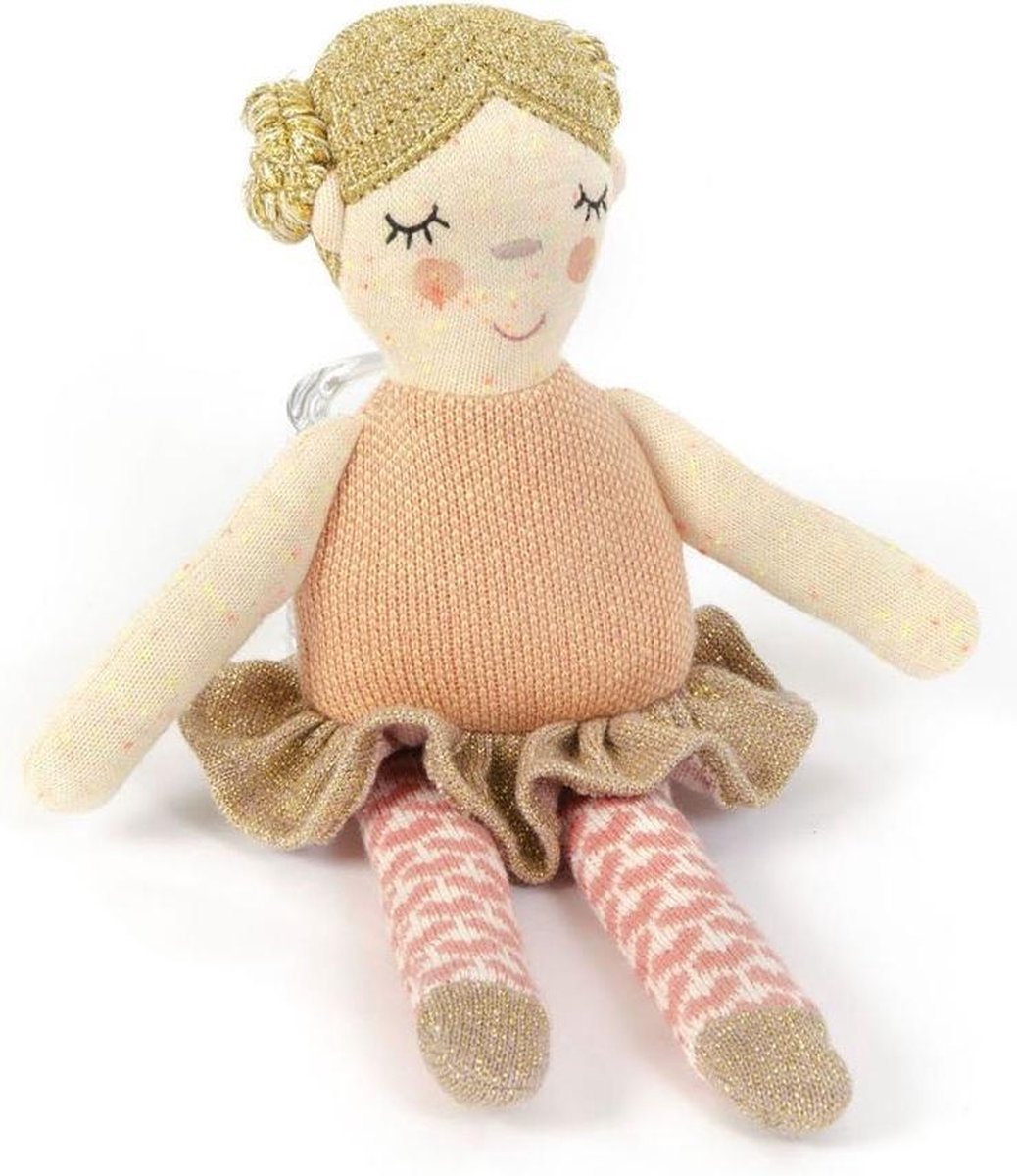 Smallstuff Rammelaarknuffel Ballerina 28 Cm Goud