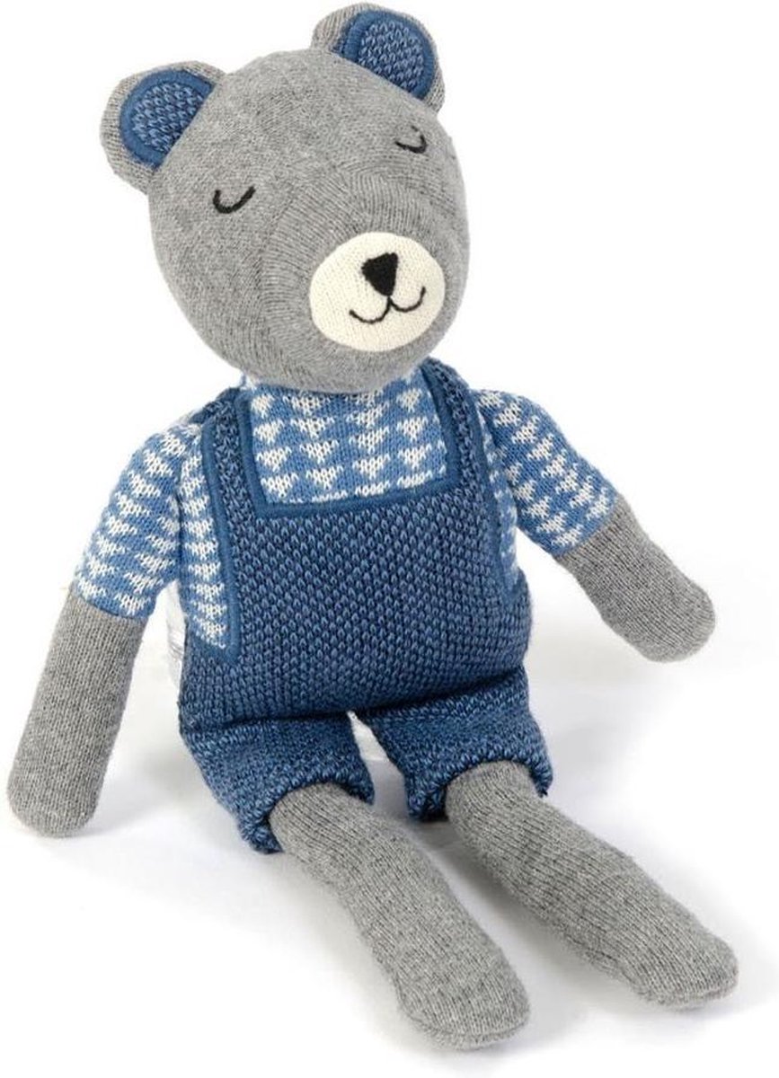 Smallstuff Rammelaarknuffel Beer 28 Cm Blauw