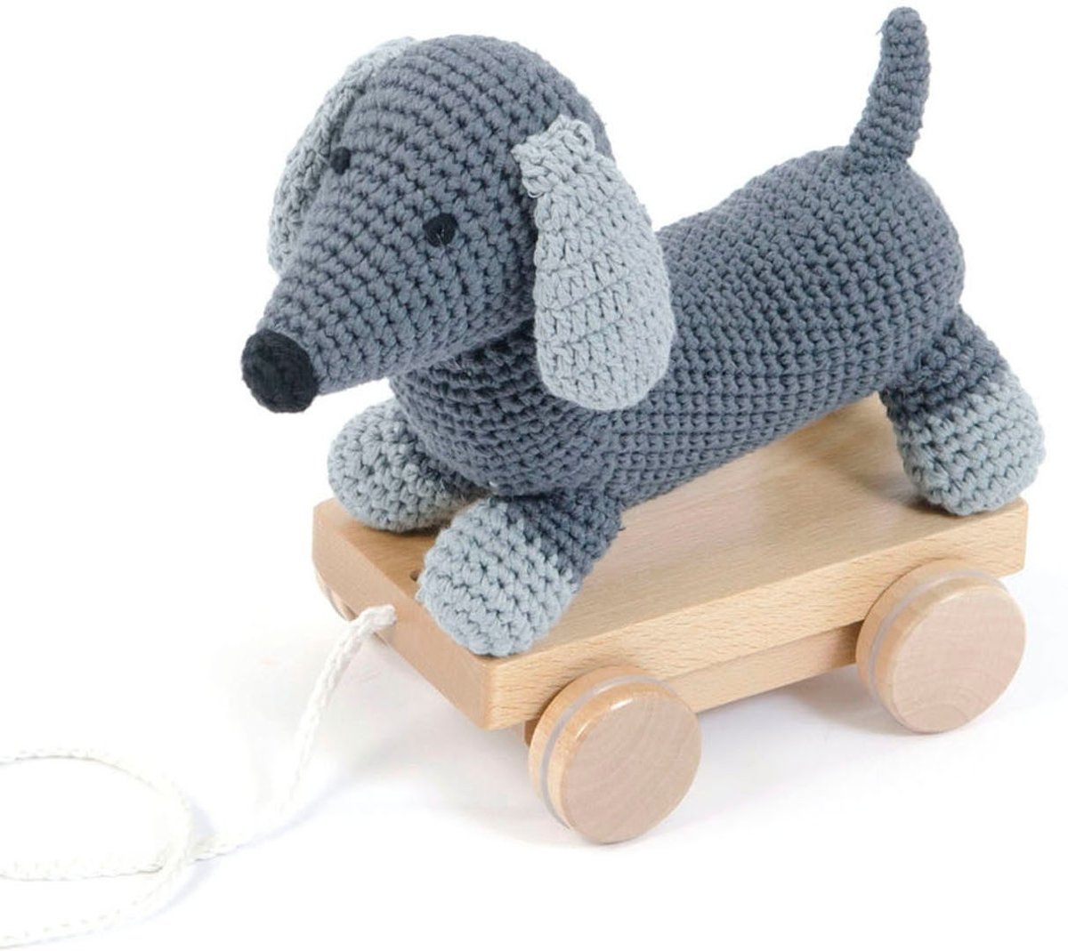 Smallstuff Trekdier Hond Gebreid 24 Cm Blauw