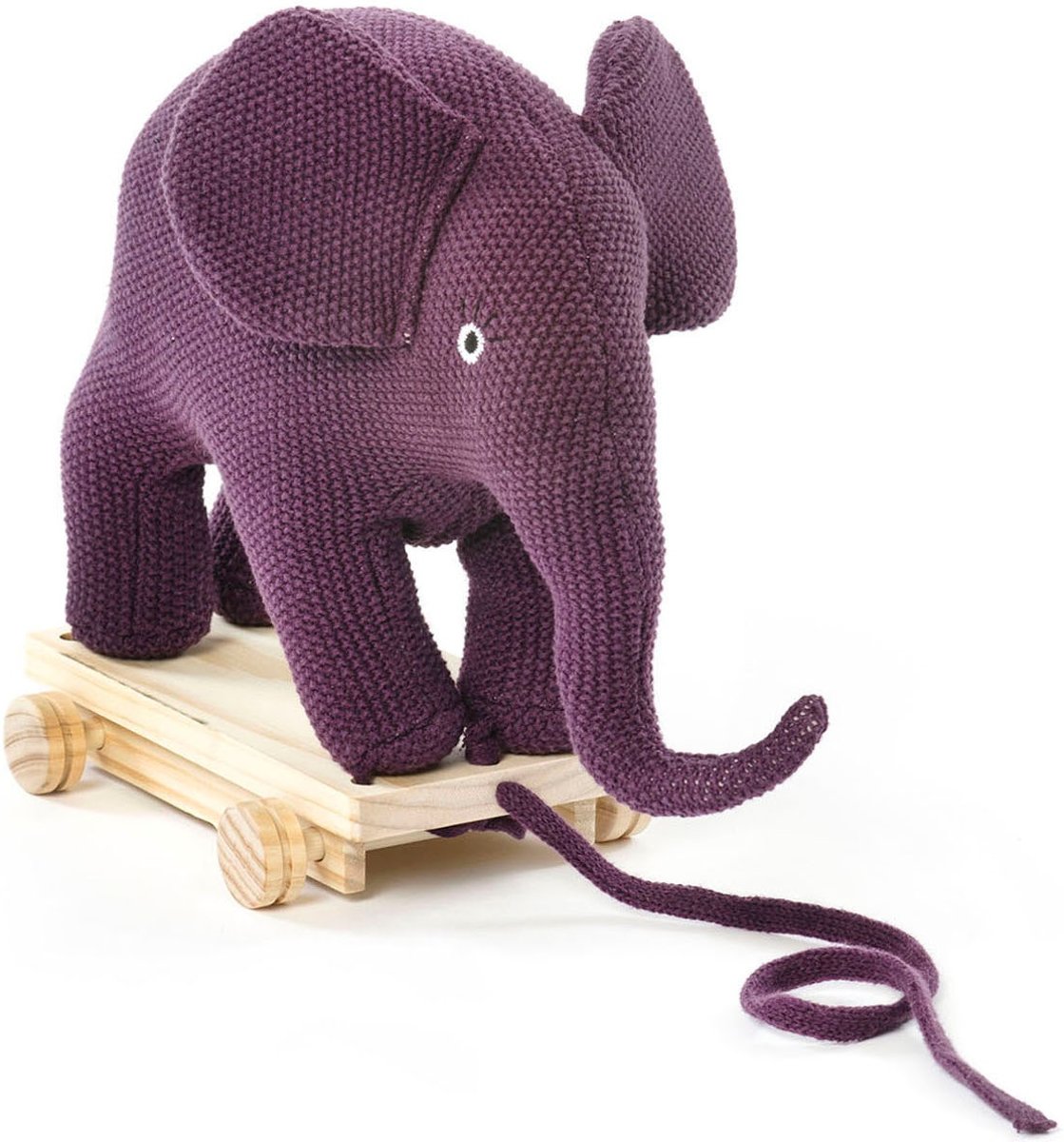   Trekdier Olifant Gebreid 20 Cm Paars