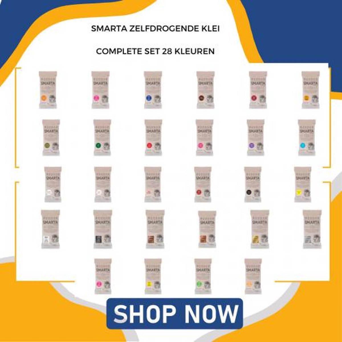 Smarta zelfdrogende klei - complete set 28x50gram