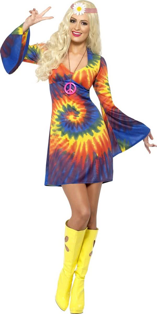 1960s Tie Dye Jurkje - Hippie verkleedkleding dames maat 36-38