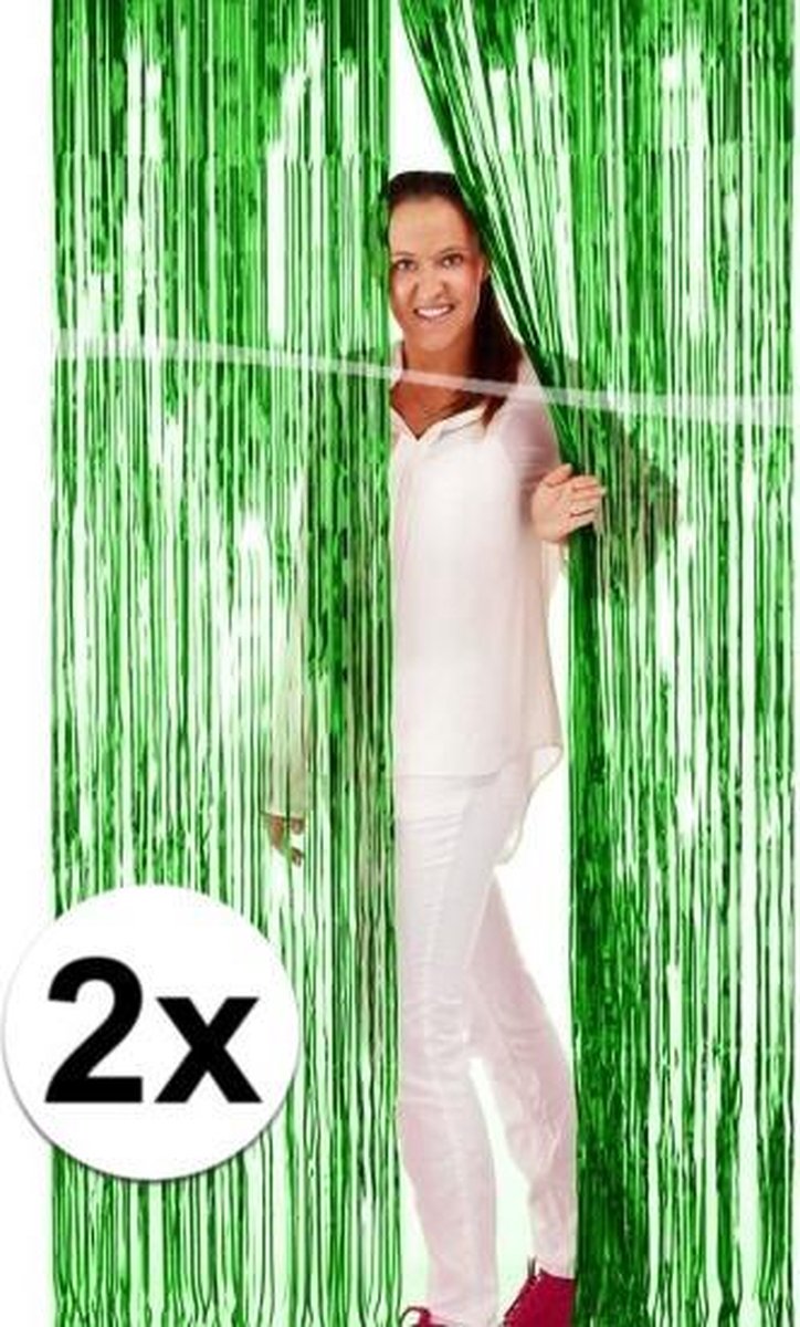 2x Groene versiering folie deurgordijn - deurversiering