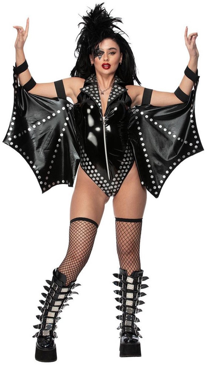 Fever Rockstar Korte Bodysuit Dame - Zwart - Maat M