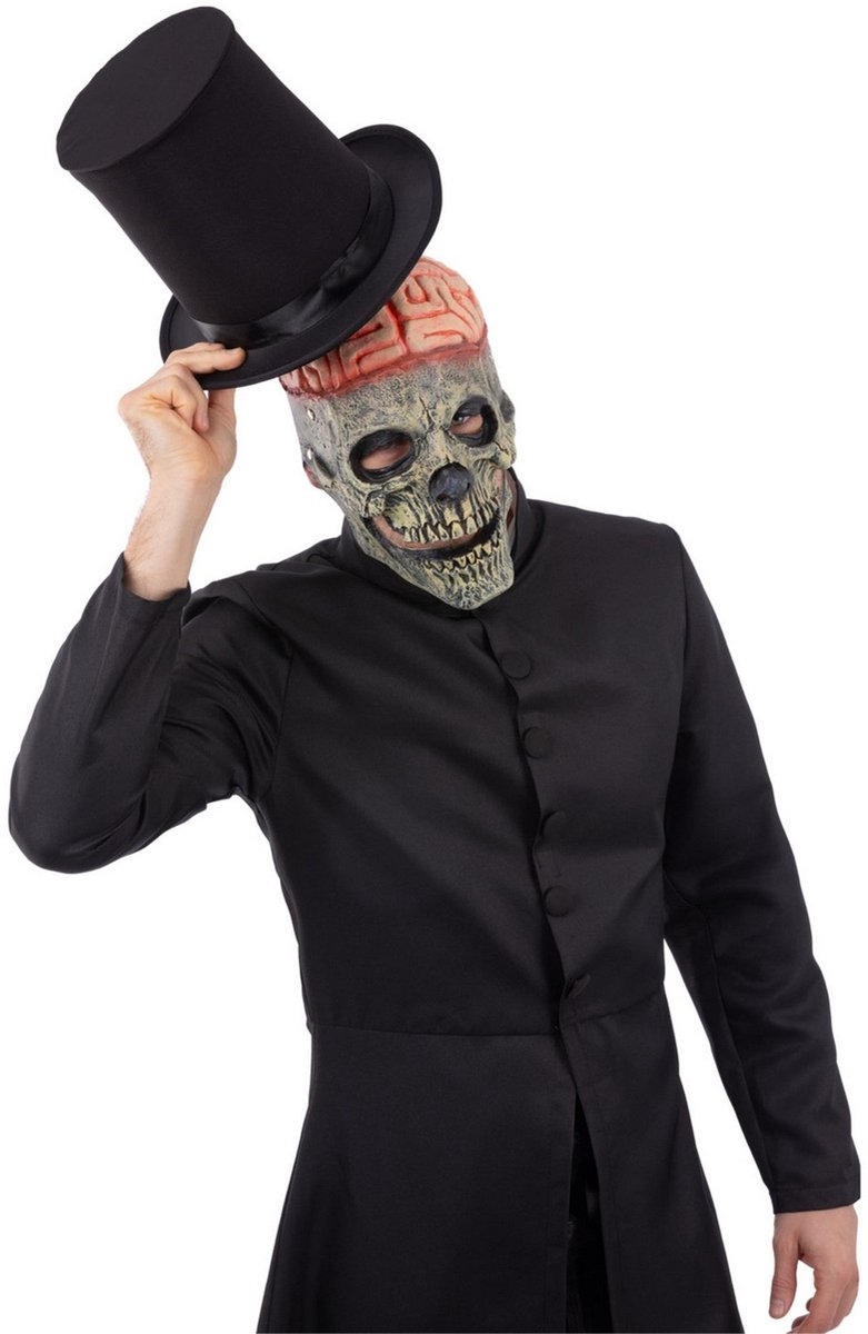 Latex Schedelmasker Met Hersenen
