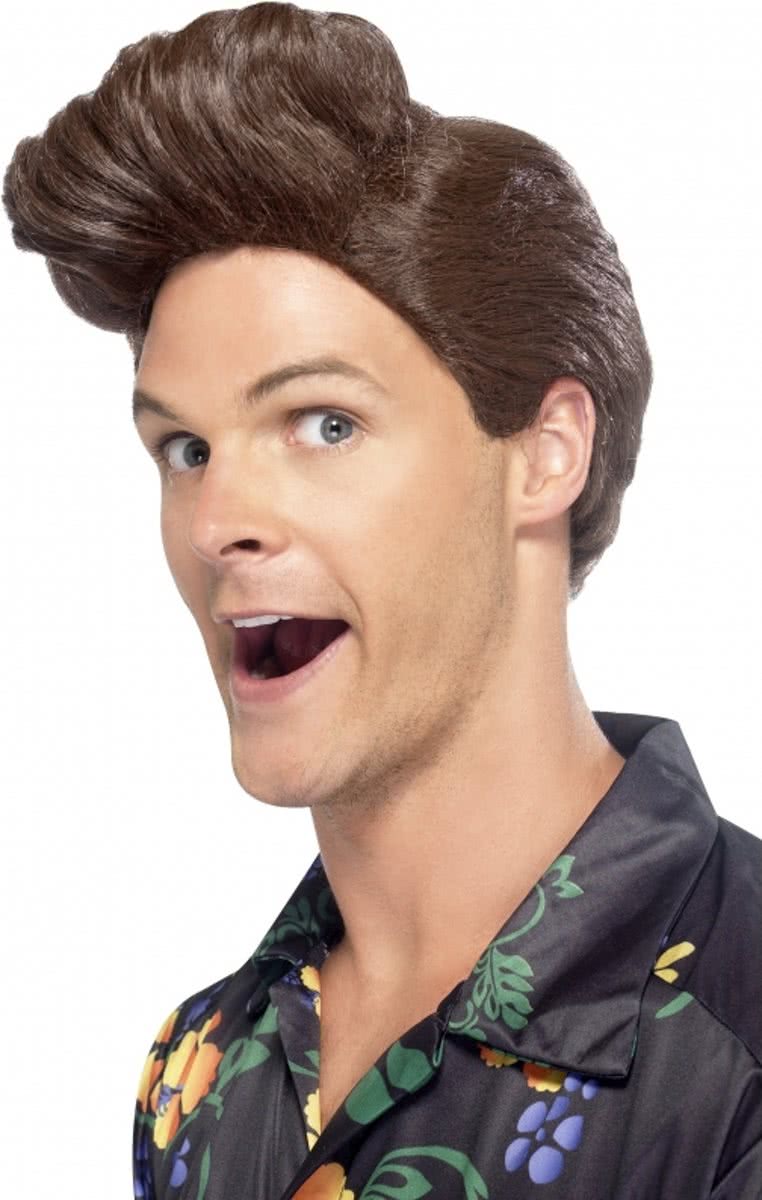 Lichtbruine 90s pruik voor heren