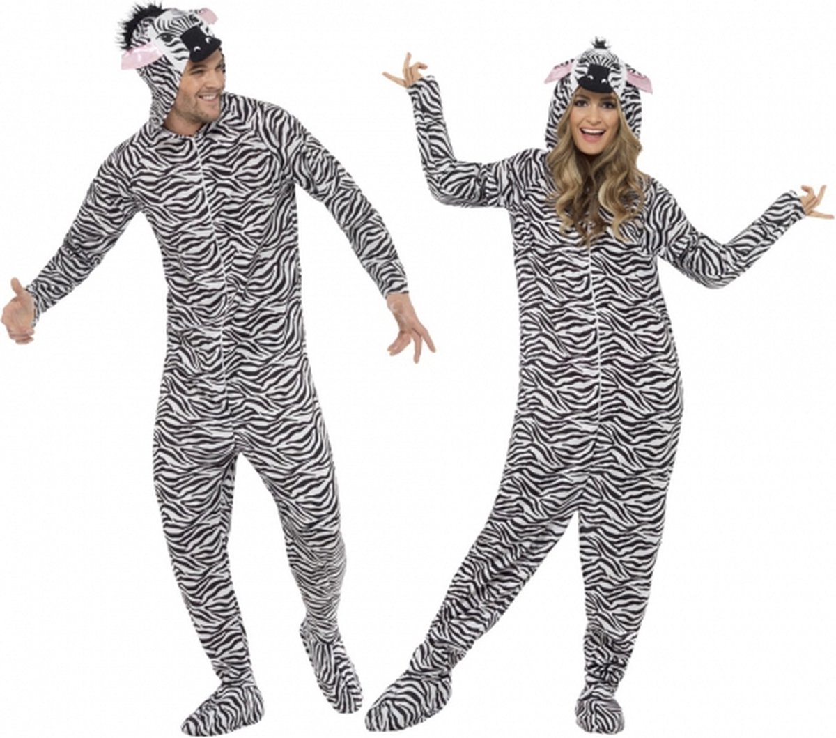 Onesie zebra voor volwassenen 42-52 (l)