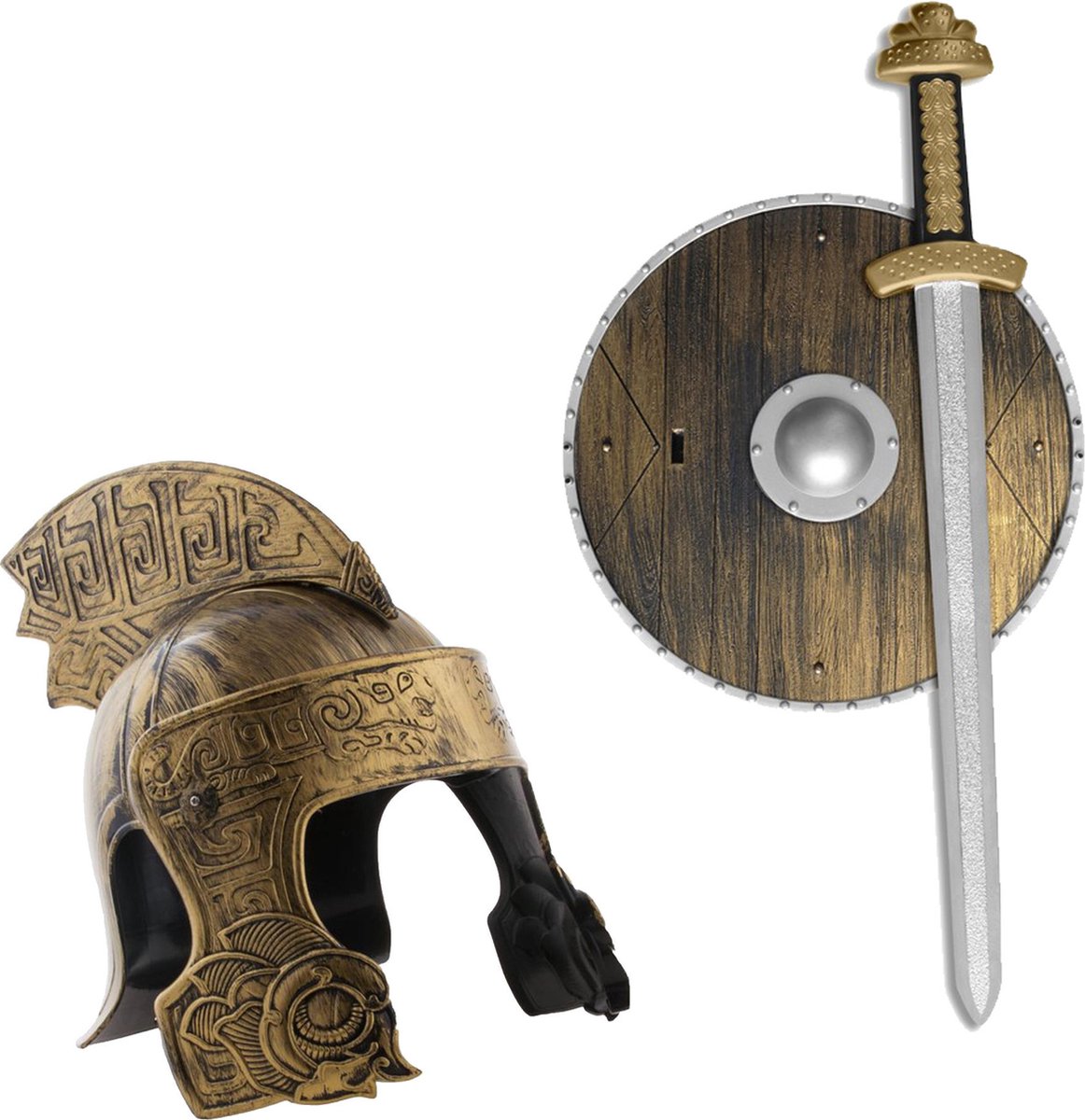Ridder verkleed accessoires set helm en wapens zwaard/schild voor volwassenen