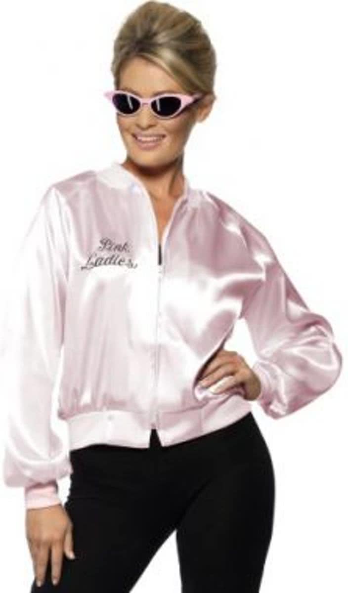 Rock en Roll zonnebril - Roze Grease bril met strass